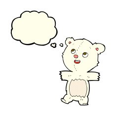 cartoon polar bear with thought bubble N30