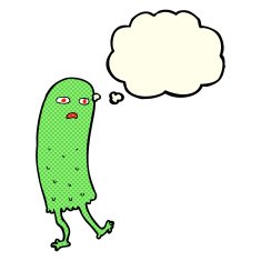cartoon funny ghost with thought bubble N9