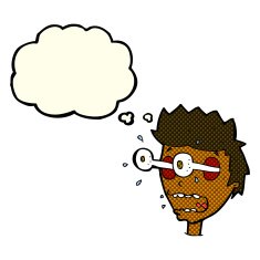 cartoon surprised man with eyes popping out thought bubble N5