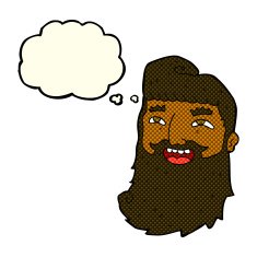 cartoon man with beard laughing thought bubble N5