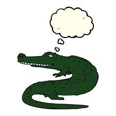 cartoon crocodile with thought bubble N17