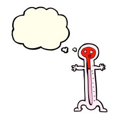 cartoon thermometer with thought bubble N5