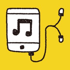 music player doodle drawing N14