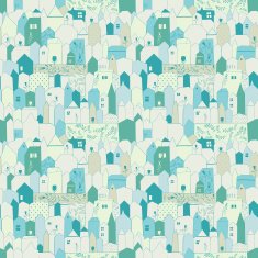 Seamless pattern Figure cities in vintage style
