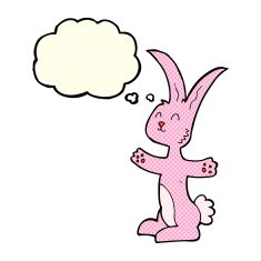 cartoon rabbit with thought bubble N45