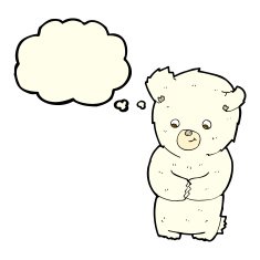 cute cartoon polar bear with thought bubble N41