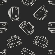 doodle briefcase seamless pattern background N3