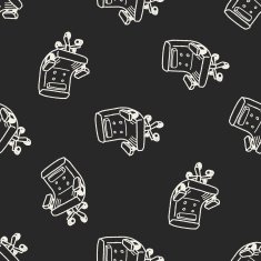 doodle chair seamless pattern background N2