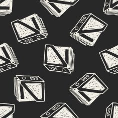 bookshelf doodle seamless pattern background N2