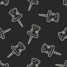 doodle pushpin seamless pattern background N4