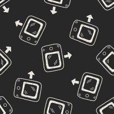 Doodle phone seamless pattern background N7