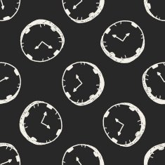 doodle clock seamless pattern background N2