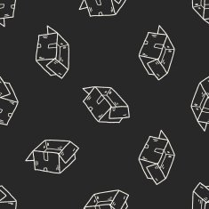 Doodle Box seamless pattern background N6