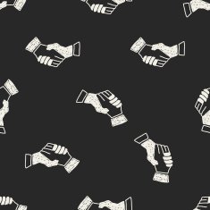 doodle handshake seamless pattern background N2