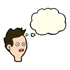 cartoon shocked man with thought bubble N52