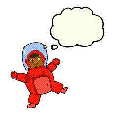 cartoon astronaut with thought bubble N55