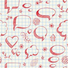 Speech bubbles skech seamless