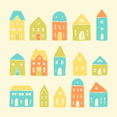 Colorful cartoon houses