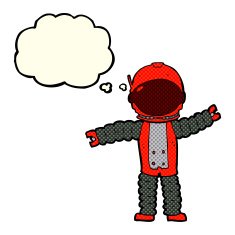 cartoon astronaut with thought bubble N56