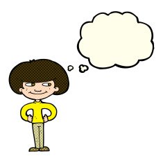 cartoon boy with hands on hips thought bubble N5