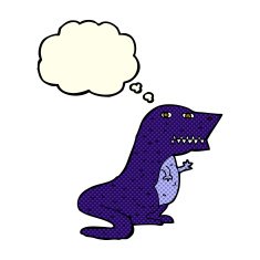 cartoon dinosaur with thought bubble N21