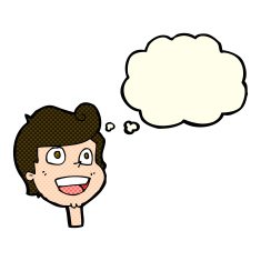 cartoon happy face with thought bubble N27