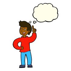 cartoon man with idea thought bubble N54