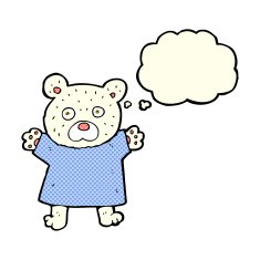 cartoon cute polar bear with thought bubble N36