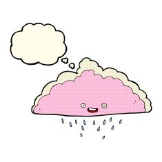 cartoon rain cloud with thought bubble N8