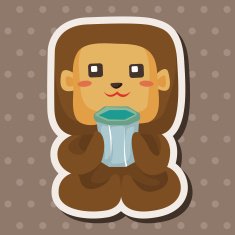 animal monkey having afternoon tea theme elements N6