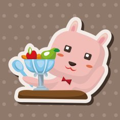 animal rabbit having afternoon tea theme elements N5