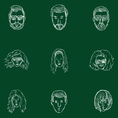 Vector Set of Chalk Hairstyles Icons
