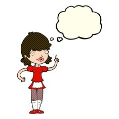 cartoon maid with thought bubble N20
