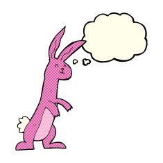 cartoon rabbit with thought bubble N49
