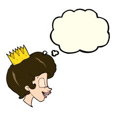 cartoon princess with thought bubble N18