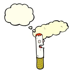 cartoon cigarette with thought bubble N5