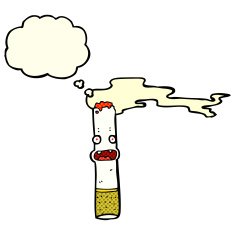 cartoon cigarette with thought bubble N6