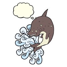 cartoon shark with thought bubble N24