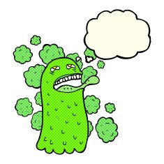 cartoon funny ghost with thought bubble N11