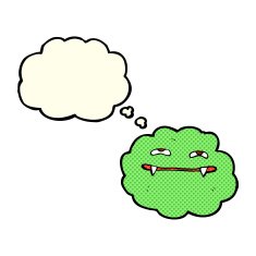 cartoon vampire cloud with thought bubble N3