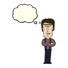 cartoon angry man with thought bubble N49