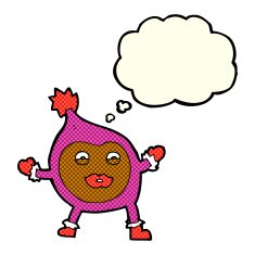 cartoon funny creature with thought bubble N15