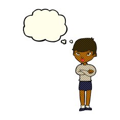 Cartoon Annoyed Woman With Thought Bubble N98
