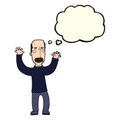 cartoon angry dad with thought bubble N5