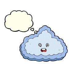 cartoon cloud with thought bubble N10