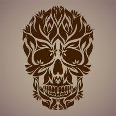 Ornamental art of a skull