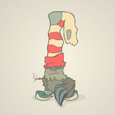Vector illustration monster with a sock or stocking on his N2