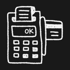 Credit card machine doodle drawing N6