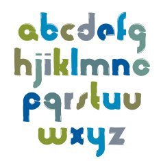 Vector bright calligraphic font handwritten watercolor doodle