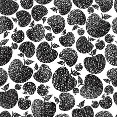 Organic food theme seamless background Apples pattern